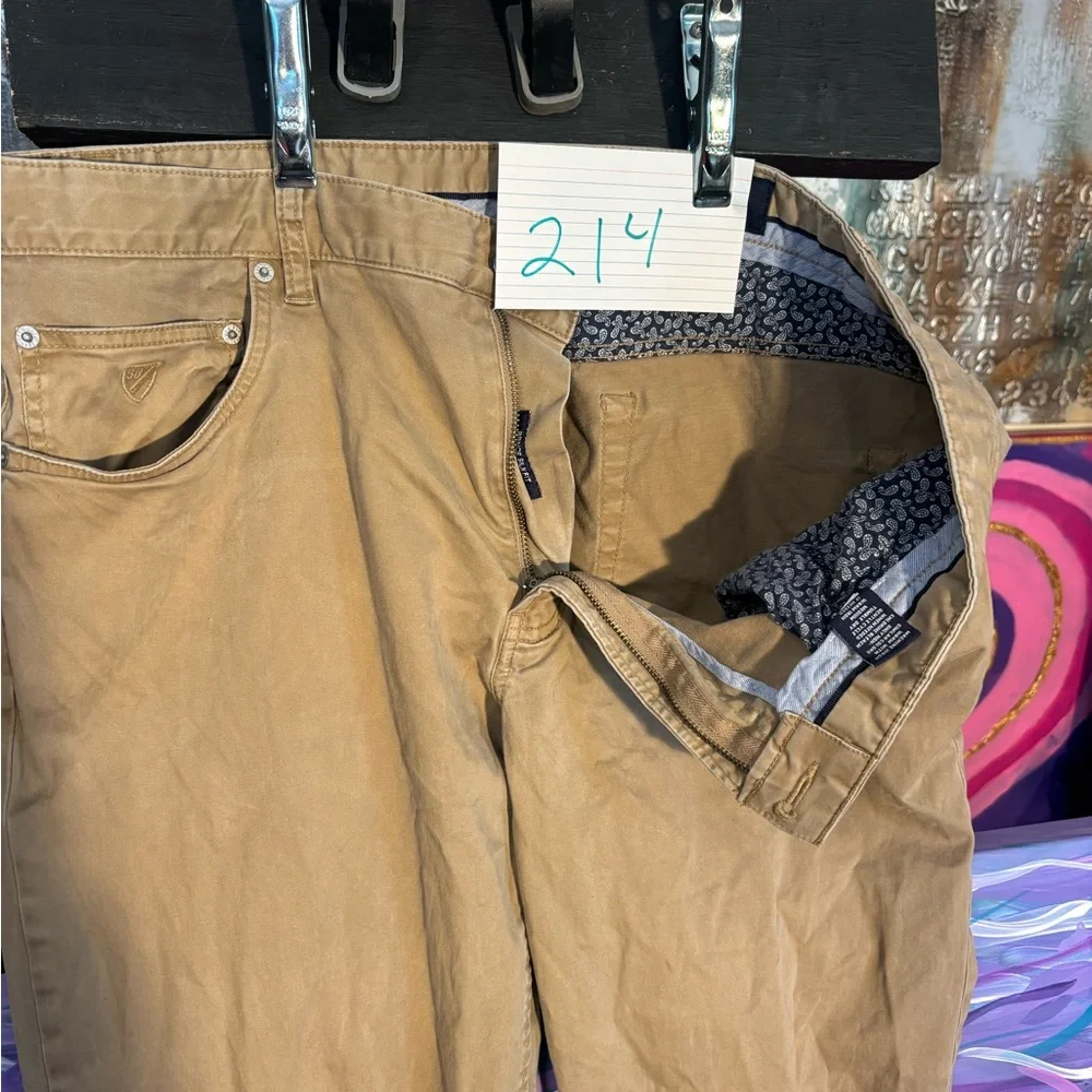 Daniel Cremieux Khaki Prince Slim Fit Jeans 38x30 5 pkt brushed twill